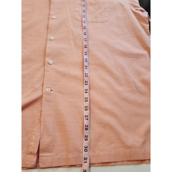 Izod Button Down Peach Short Sleeve Shirt in XL - Picture 3 of 5